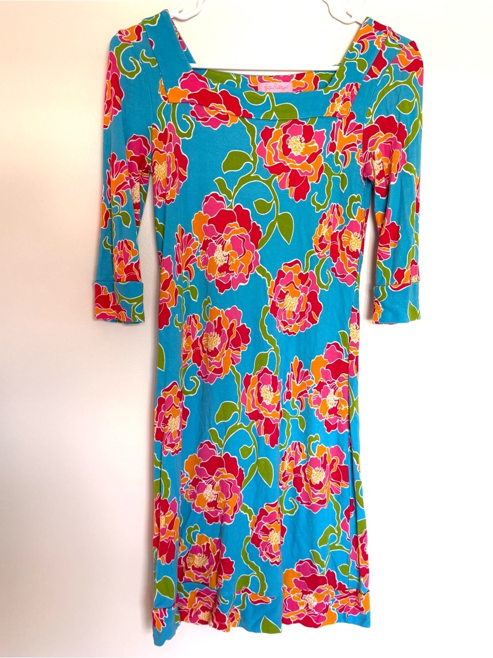 Lilly Pulitzer Newport Square Neck Pirates Bootyniere Floral Mini Dress